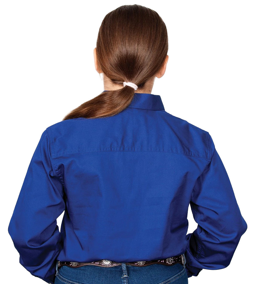 Just Country Girls Kenzie Half Button Work Shirt (60606) Cobalt