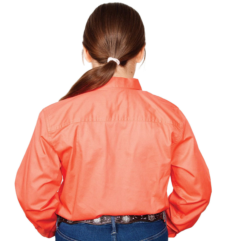 Just Country Girls Kenzie Half Button Work Shirt (60606) Hot Coral