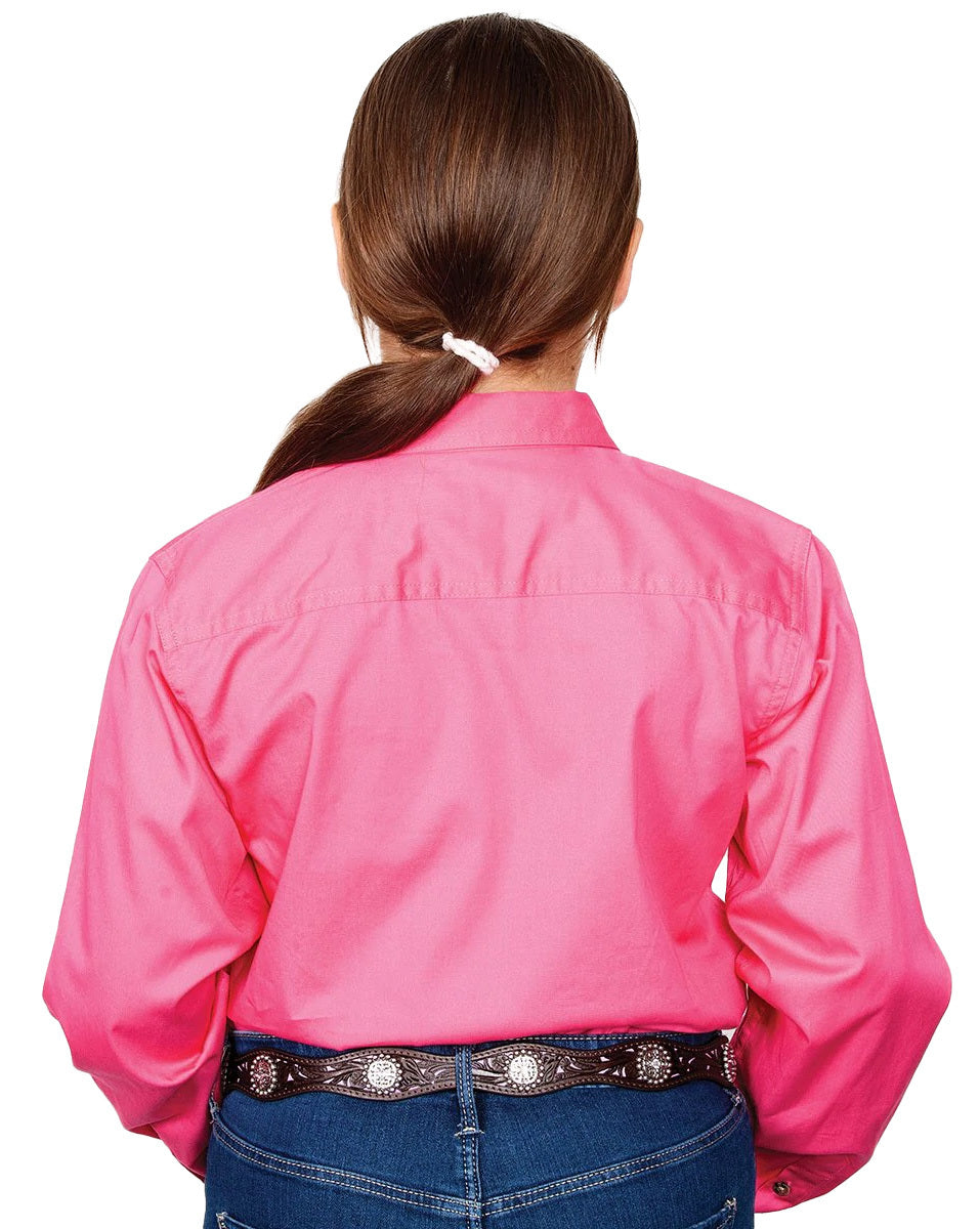 Just Country Girls Kenzie Half Button Work Shirt (60606) Hot Pink