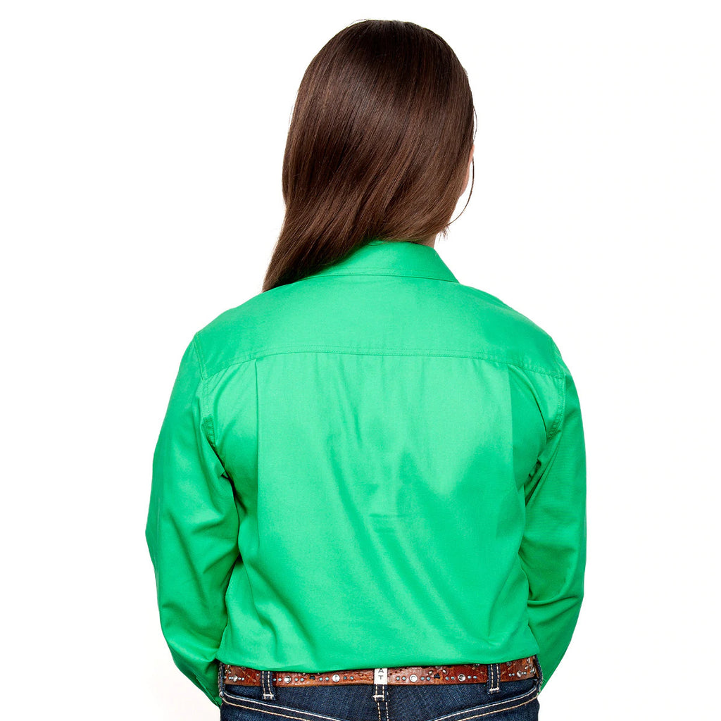 Just Country Girls Kenzie Half Button Work Shirt (60606) Ivy Green