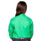Just Country Girls Kenzie Half Button Work Shirt (60606) Ivy Green