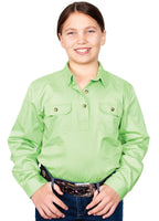 Just Country Girls Kenzie Half Button Work Shirt (60606) Lime Green