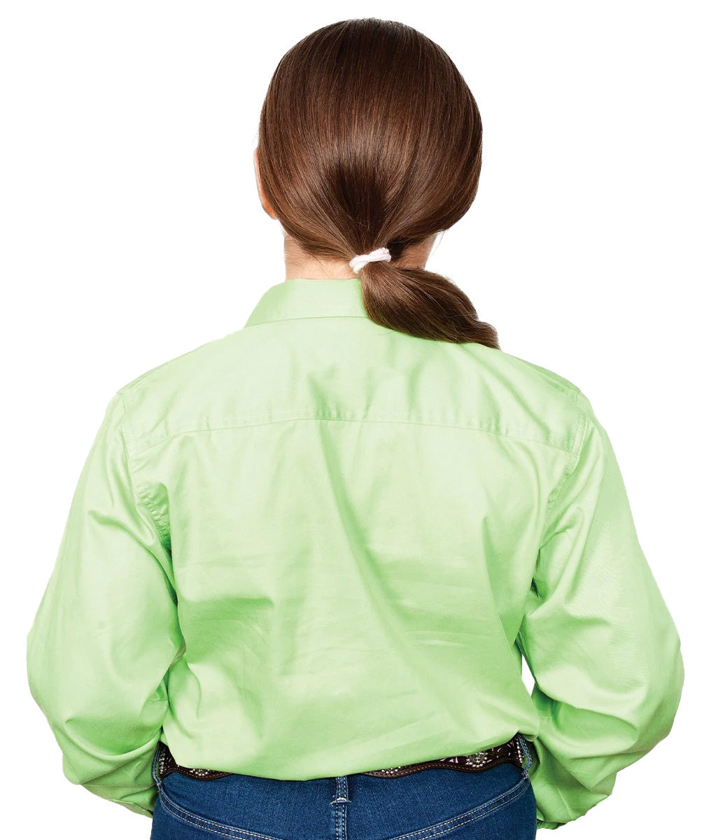 Just Country Girls Kenzie Half Button Work Shirt (60606) Lime Green
