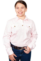 Just Country Girls Kenzie Half Button Work Shirt (60606) Pink
