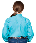 Just Country Girls Kenzie Half Button Work Shirt (60606) Turquoise