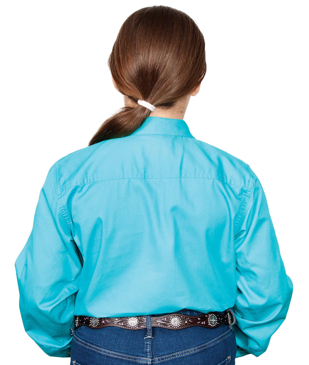 Just Country Girls Kenzie Half Button Work Shirt (60606) Turquoise