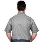 Just Country Mens Adam S/S Half Button Work Shirt (10104) Steel Grey