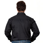 Just Country Mens Cameron Half Button Work Shirt (10101) Black