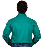 Just Country Mens Cameron Half Button Work Shirt (10101) Dark Green