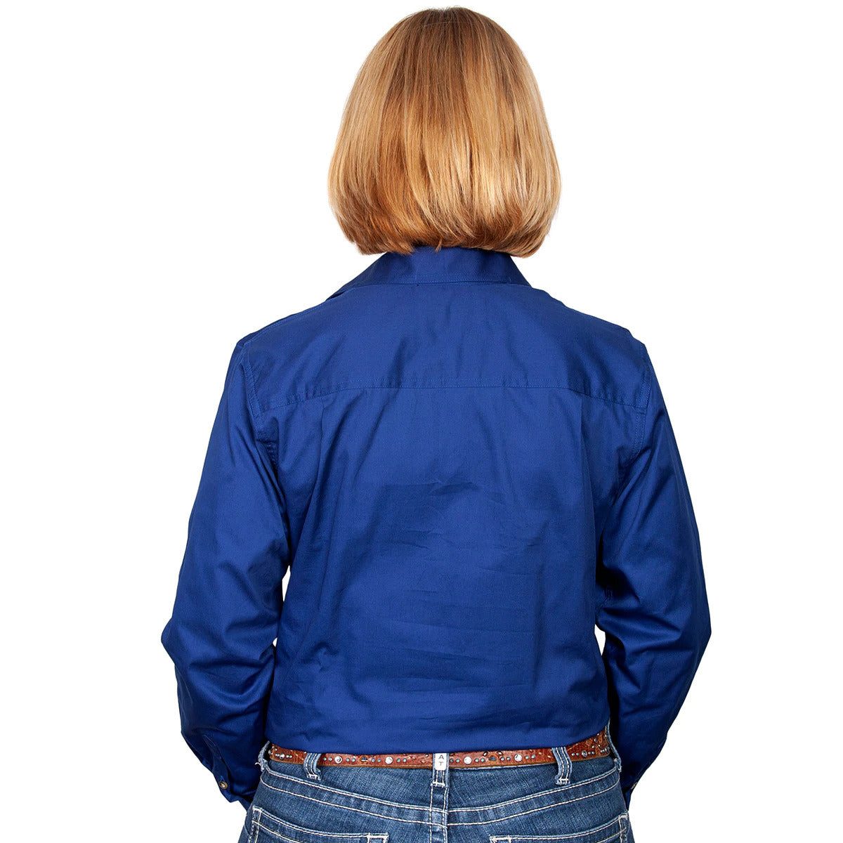Just Country Womens Brooke Work Shirt (50502) Cobalt