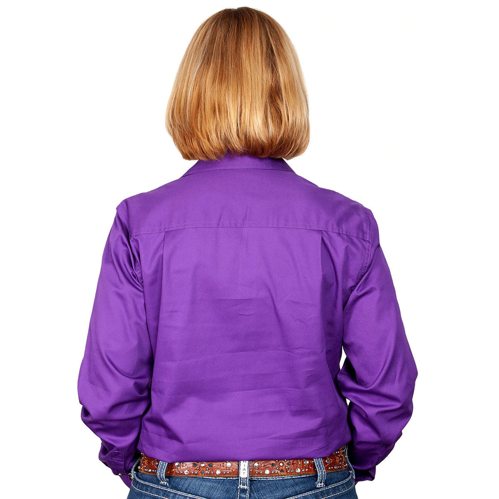 Just Country Womens Brooke Work Shirt (50502) Purple