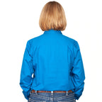 Just Country Womens Jahna Half Button Work Shirt (50505) Blue Jewel