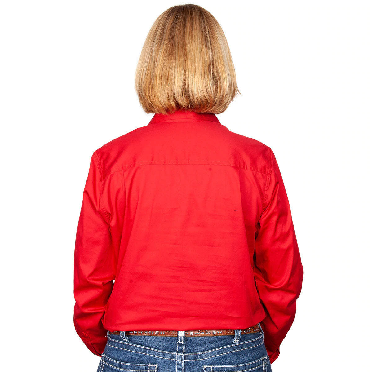 Just Country Womens Jahna Half Button Work Shirt (50505) Chilli