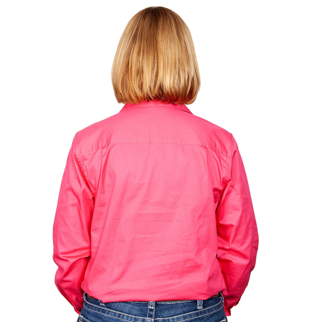 Just Country Womens Jahna Half Button Work Shirt (50505) Hot Pink