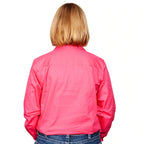 Just Country Womens Jahna Half Button Work Shirt (50505) Hot Pink
