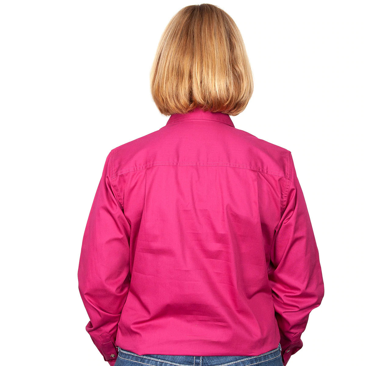 Just Country Womens Jahna Half Button Work Shirt (50505) Magenta