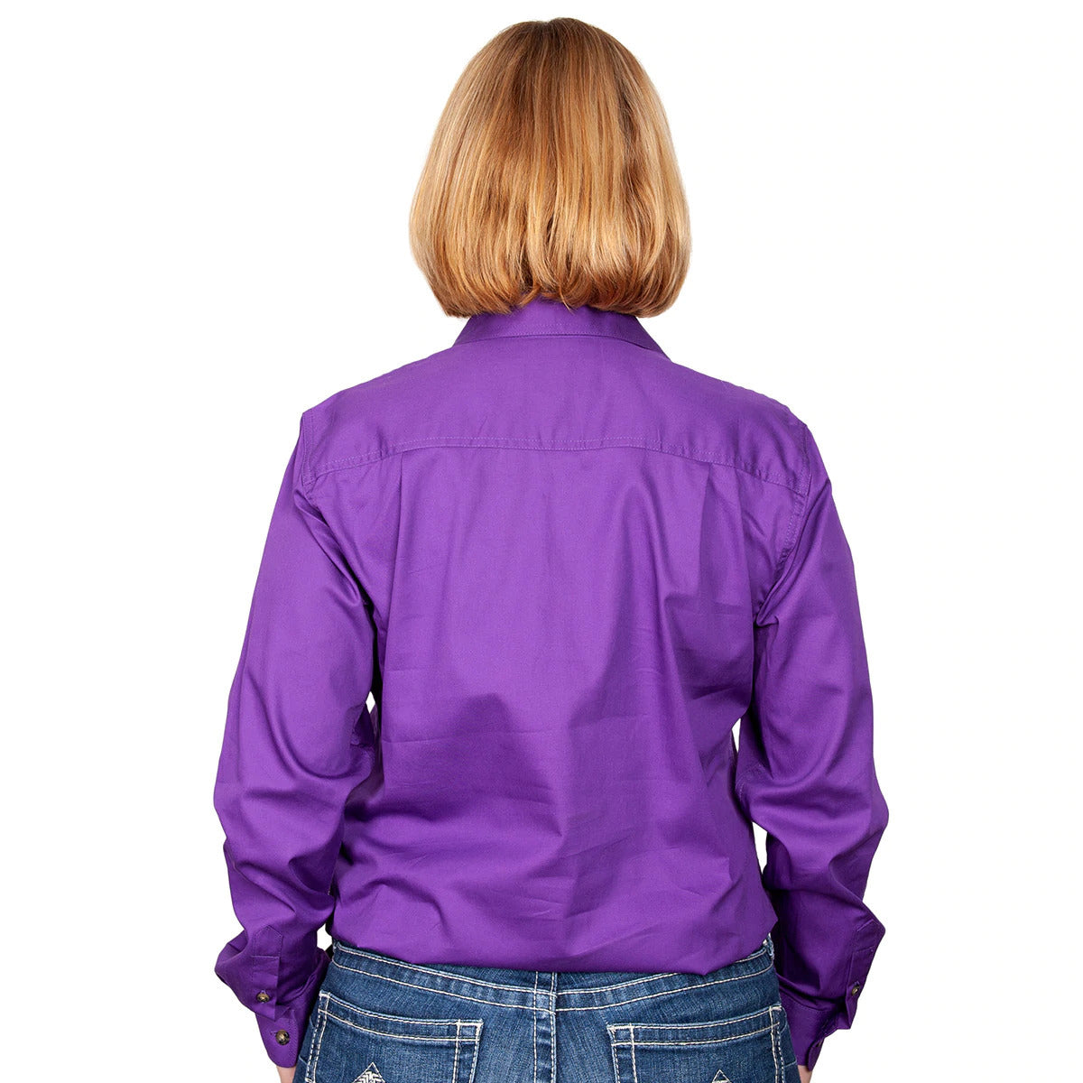 Just Country Womens Jahna Half Button Work Shirt (50505) Purple