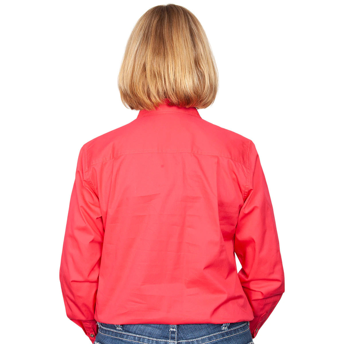 Just Country Womens Jahna Half Button Work Shirt (50505) Raspberry