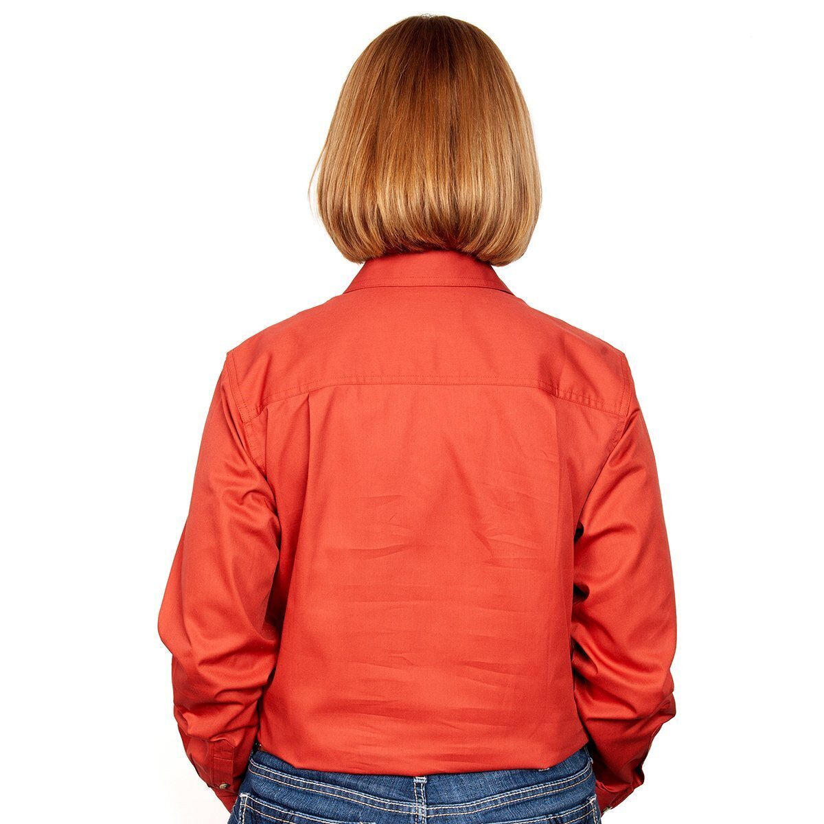 Just Country Womens Jahna Half Button Work Shirt (50505) Rust