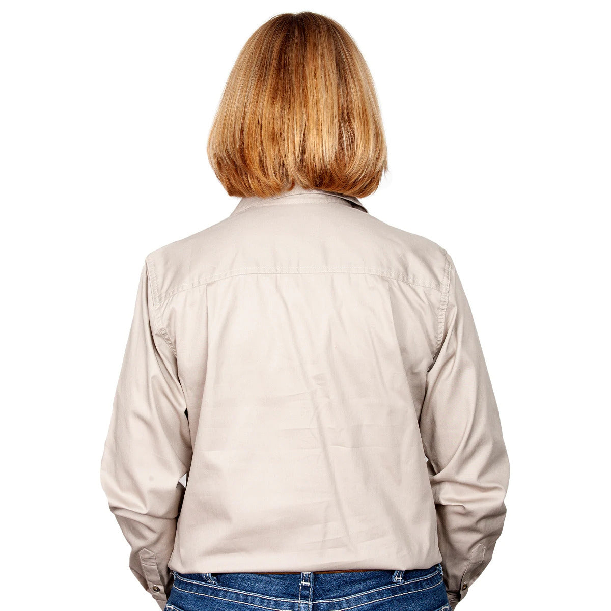 Just Country Womens Jahna Half Button Work Shirt (50505) Stone