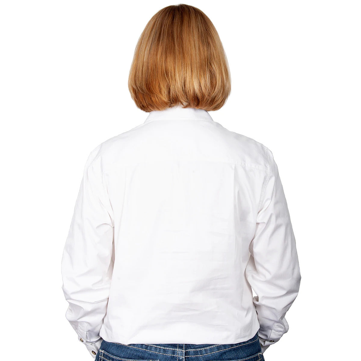 Just Country Womens Jahna Half Button Work Shirt (50505) White