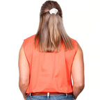 Just Country Womens Kerry Sleeveless Half Button Work Shirt (50503) Hot Coral