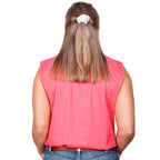 Just Country Womens Kerry Sleeveless Half Button Work Shirt (50503) Hot Pink