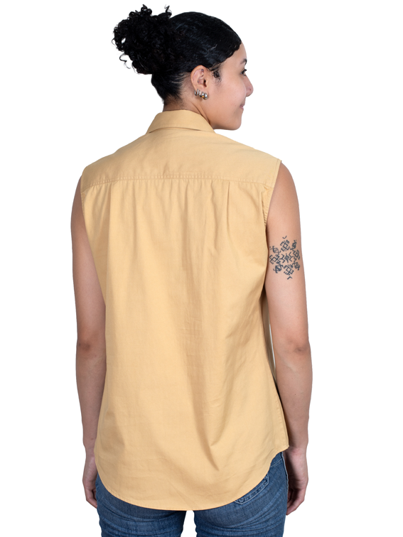 Just Country Womens Kerry Sleeveless Half Button Work Shirt (50503SAN) Sand [SD]