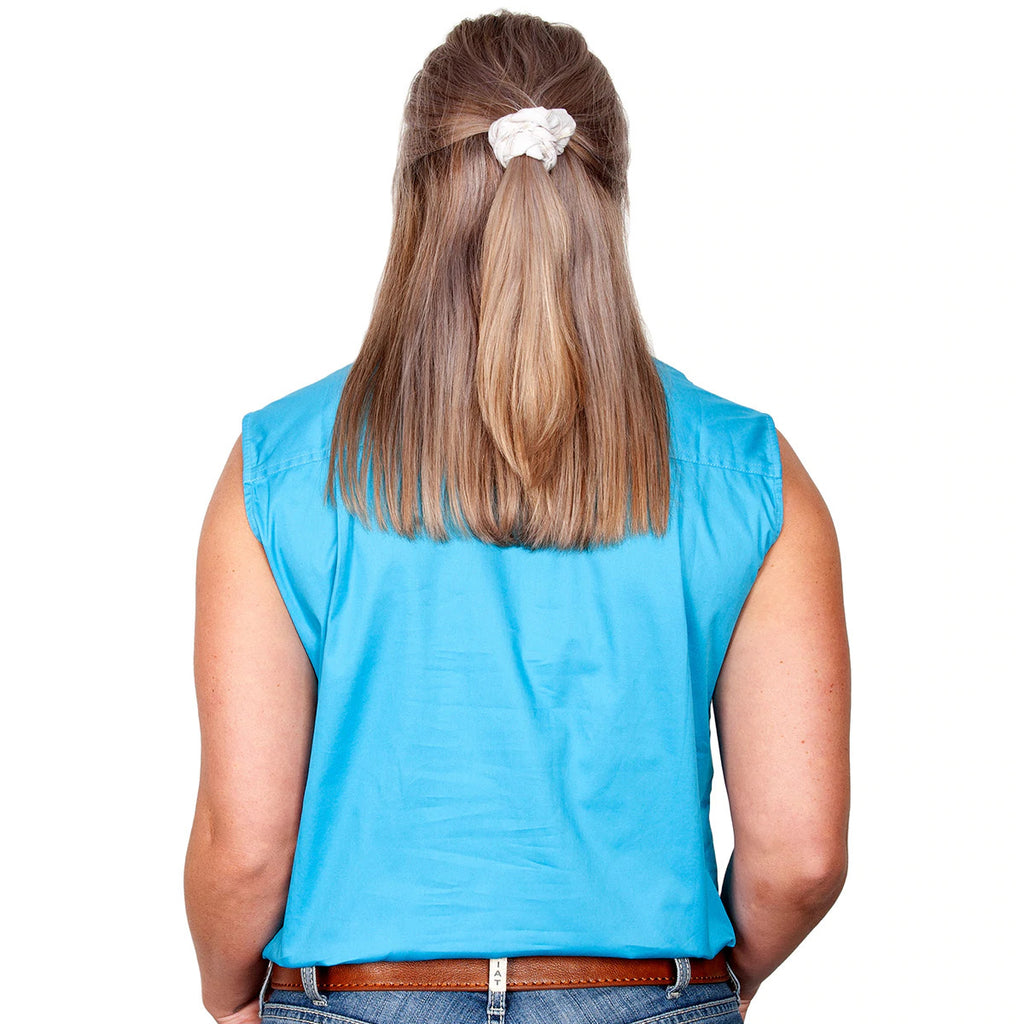 Just Country Womens Kerry Sleeveless Half Button Work Shirt (50503) Sky