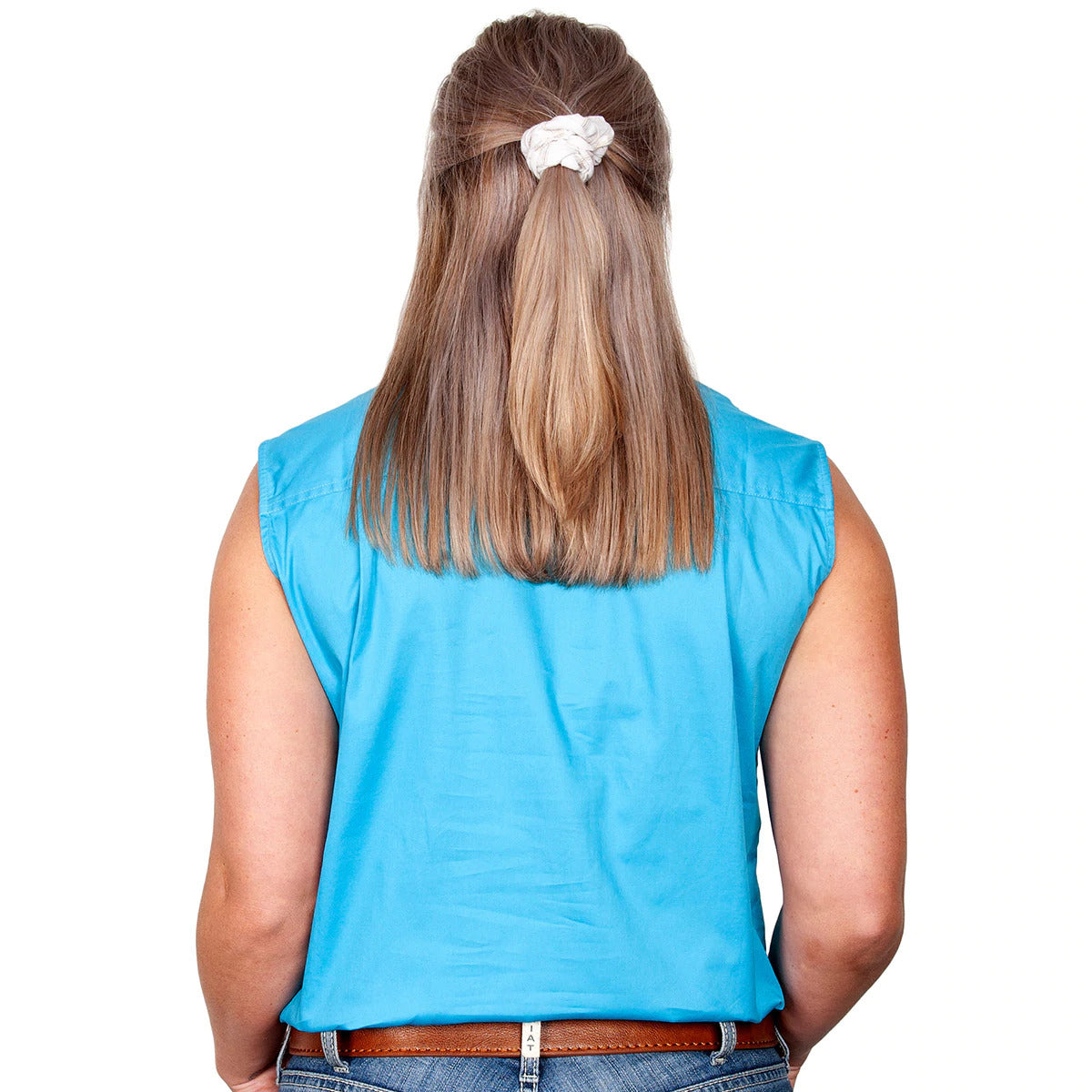 Just Country Womens Kerry Sleeveless Half Button Work Shirt (50503) Sky