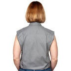 Just Country Womens Kerry Sleeveless Half Button Work Shirt (50503) Steel Grey