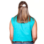 Just Country Womens Kerry Sleeveless Half Button Work Shirt (50503) Turquoise