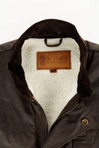 Outback Trading Mens Flemington Wool Lined Oilskin Vest (6131) Brown