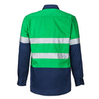 Ritemate Adults Hi Vis Open Front Shirt with Tape (RM1050R) Emerald/Navy