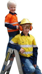 Ritemate Childrens Hi Vis Shirts with Tape (RM4050R) Orange/Navy
