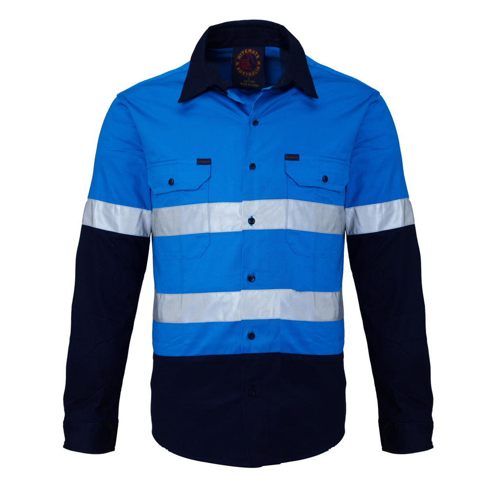 Ritemate Childrens Hi Vis Shirts with Tape (RM4050R) Blue/Navy