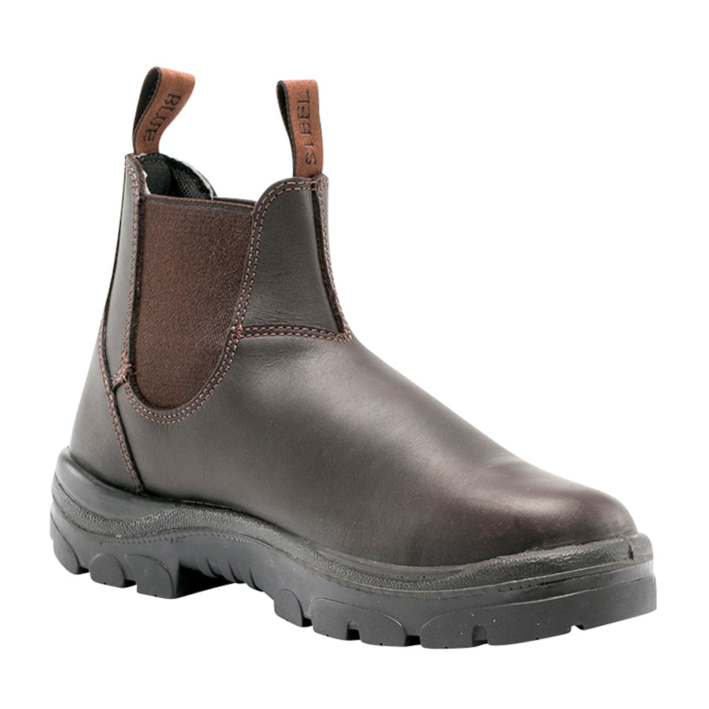 Steel Blue Mens Hobart Elastic Sided Soft Toe Boots (310101) Winter Brown 