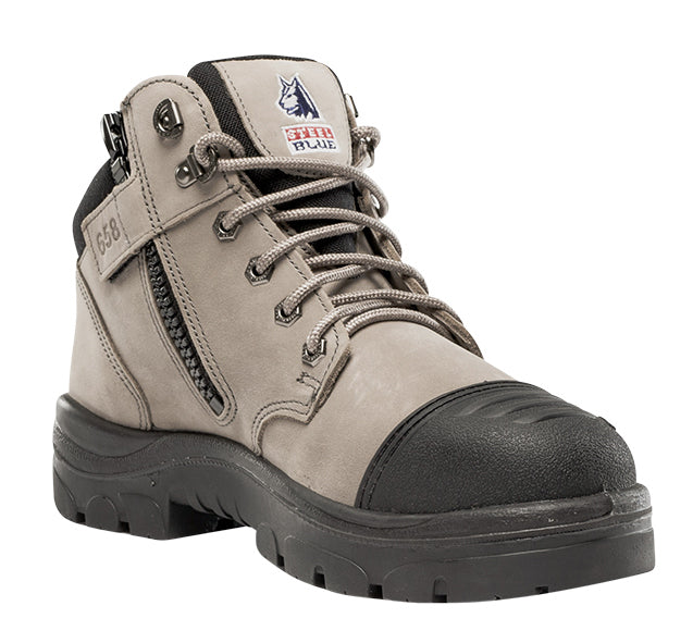 Steel Blue Mens Parkes Zip Safety Boots with Scuff Cap (312658) Slate