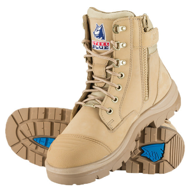 Steel Blue Mens Southern Cross Zip Safety Boots (312661) Sand