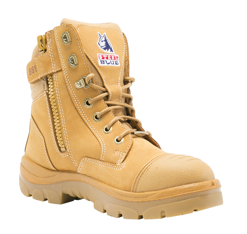 Steel Blue Mens Southern Cross Zip Safety Boots (312661) Wheat