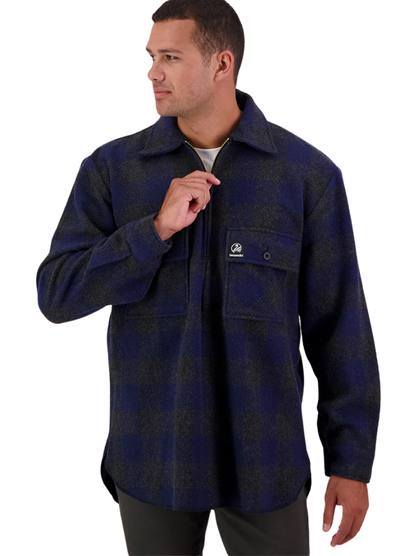 Swanndri Mens Ranger Bush L/S Shirt (SSD0107) Shadow/Navy Check