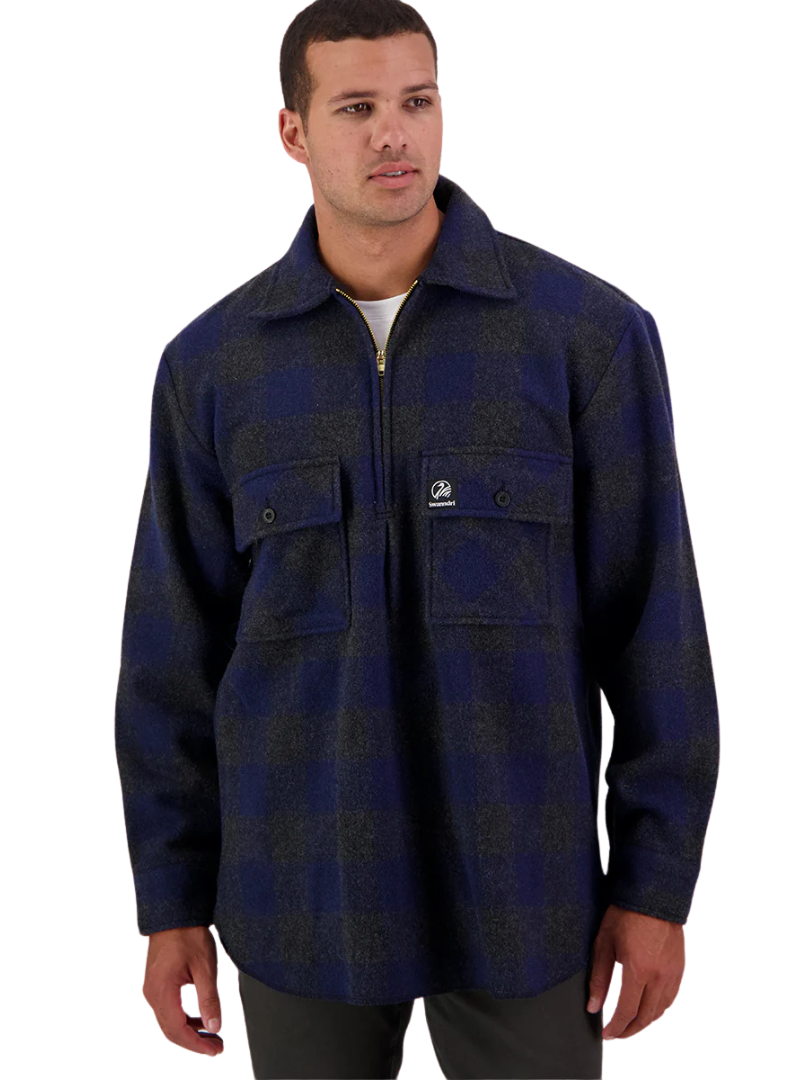 Swanndri Mens Ranger Bush L/S Shirt (SSD0107) Shadow/Navy Check