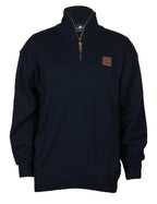 Swanndri Mens Mariner Zip Neck Sweater (SSD2446) Navy