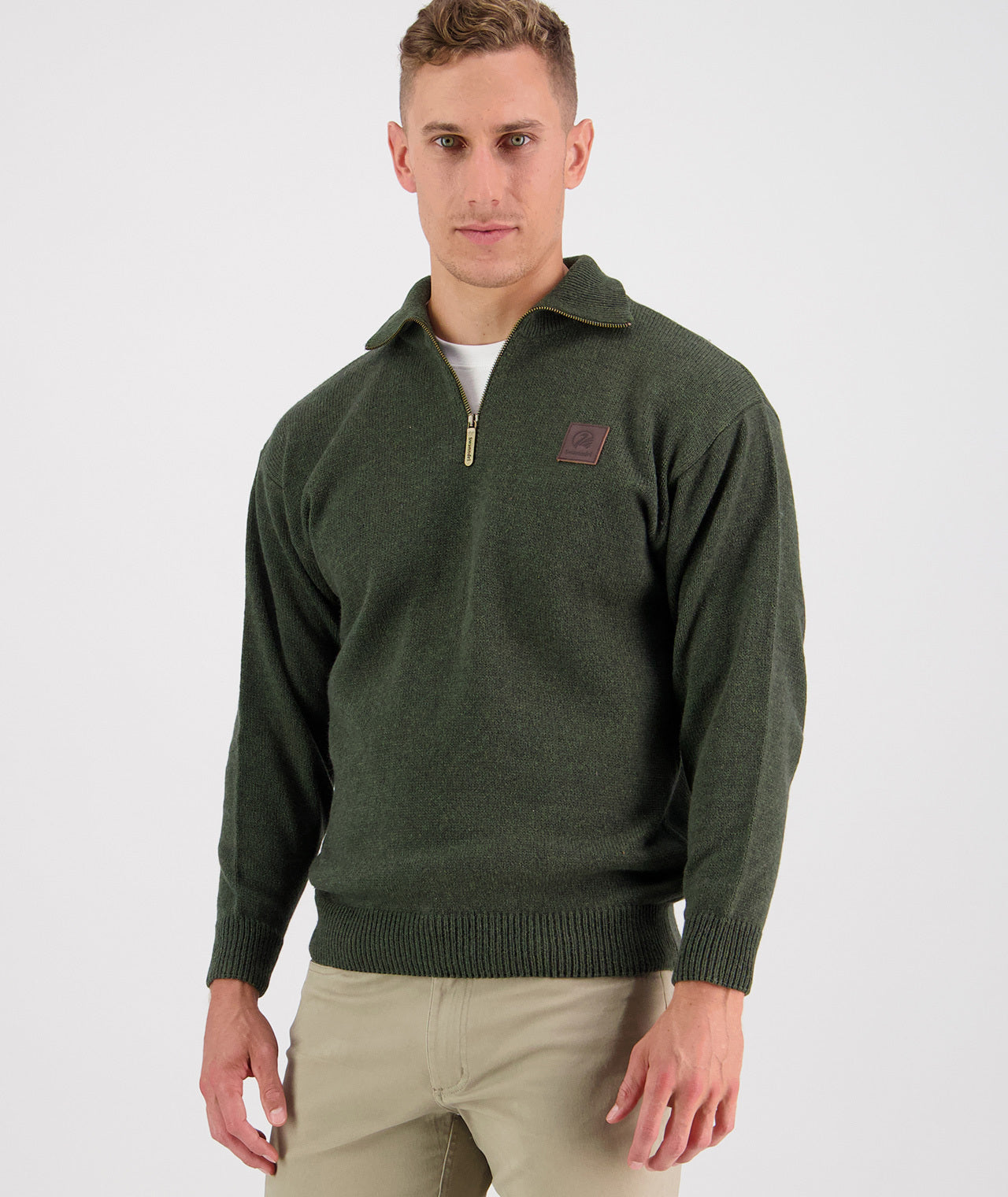 Swanndri Mens Mariner Zip Neck Sweater (SSD2446) Navy