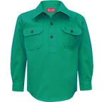 Thomas Cook Childrens Heavy Drill 1/2 Button L/S Shirt (TCP7100163) Bright Green