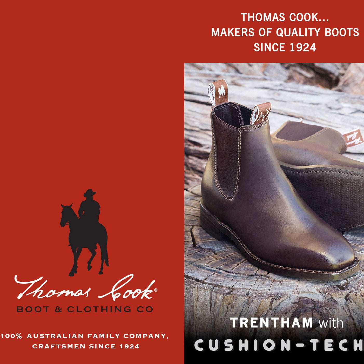Thomas Cook Mens Trentham Cushion Tech Dress Boots (TCP18193) Chestnut