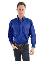 Thomas Cook Heavy Drill 1/2 Button L/S Shirt (TCP1120163) Cobalt