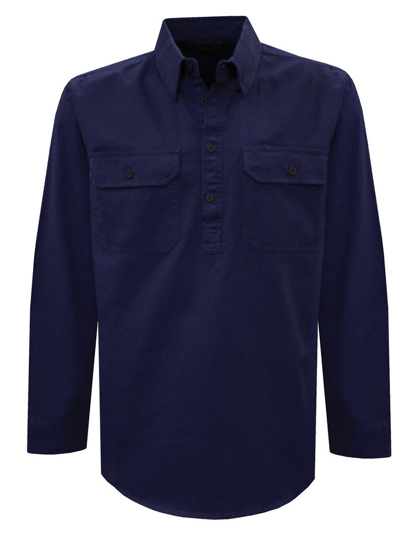 Thomas Cook Heavy Drill 1/2 Button L/S Shirt (TCP1120163) Navy