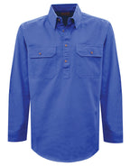 Thomas Cook Heavy Drill 1/2 Button L/S Shirt (TCP1120163) Wedgewood