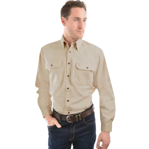 Thomas Cook Light Drill Full Button L/S Shirt (TCP1125005) Bone